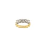 anello riviere con 5 diamanti in oro