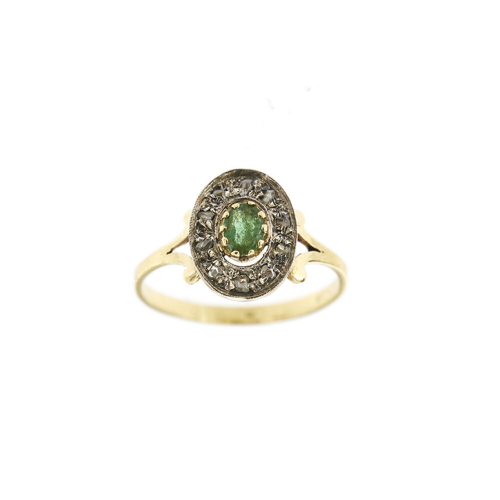 29688-anello-oro-vintage-smeraldo-diamanti 3