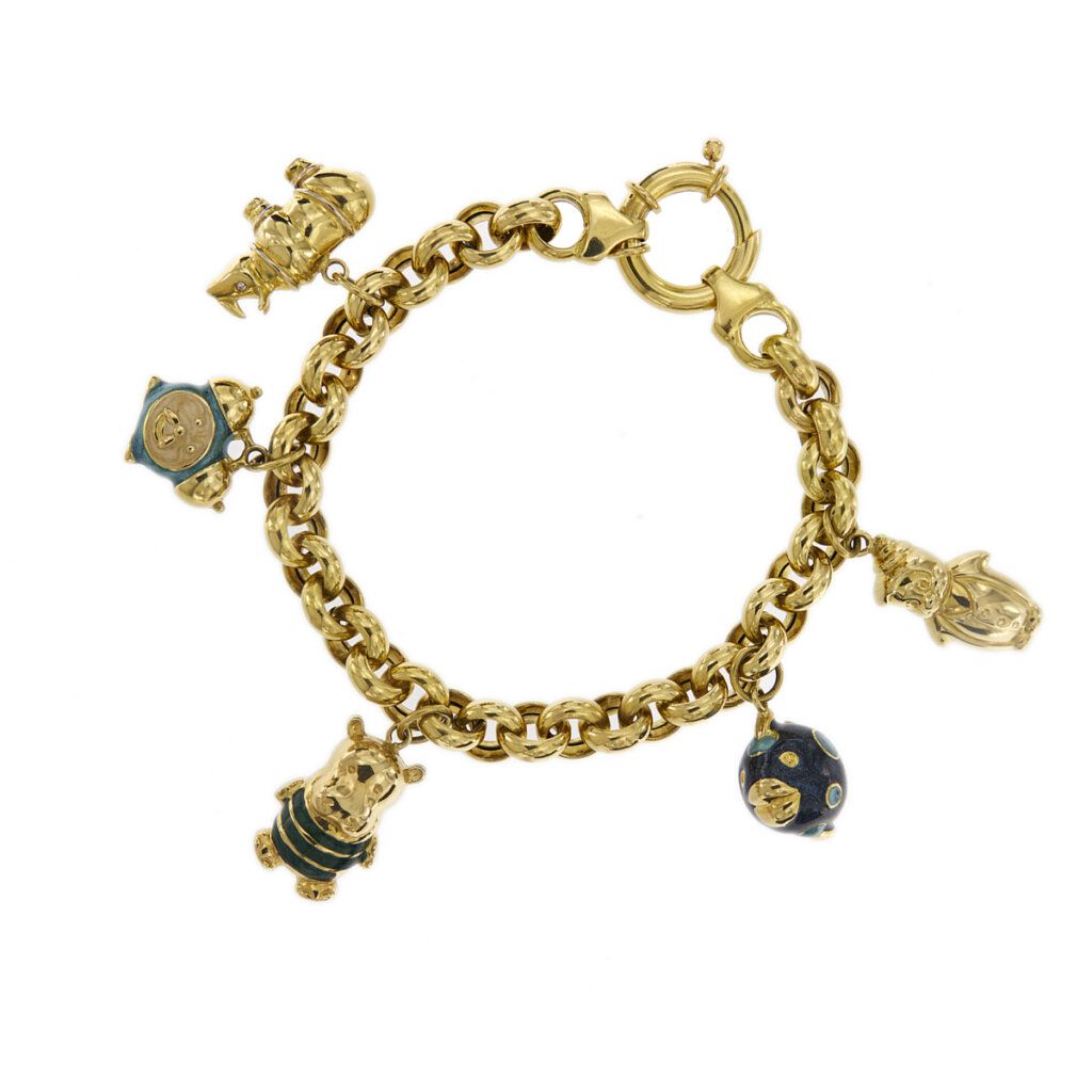 Bracelet with charms and diamonds