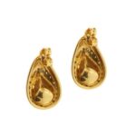 retro di orecchini oro giallo con perle e diamanti