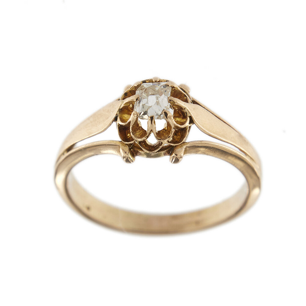 30429-anello-oro-rosa-diamanti-taglio antico-vintage 3