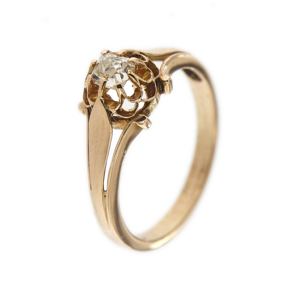 30429-anello-oro-rosa-diamanti-taglio antico-vintage 7