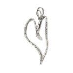 retro di ciondolo cuore oro bianco con diamanti