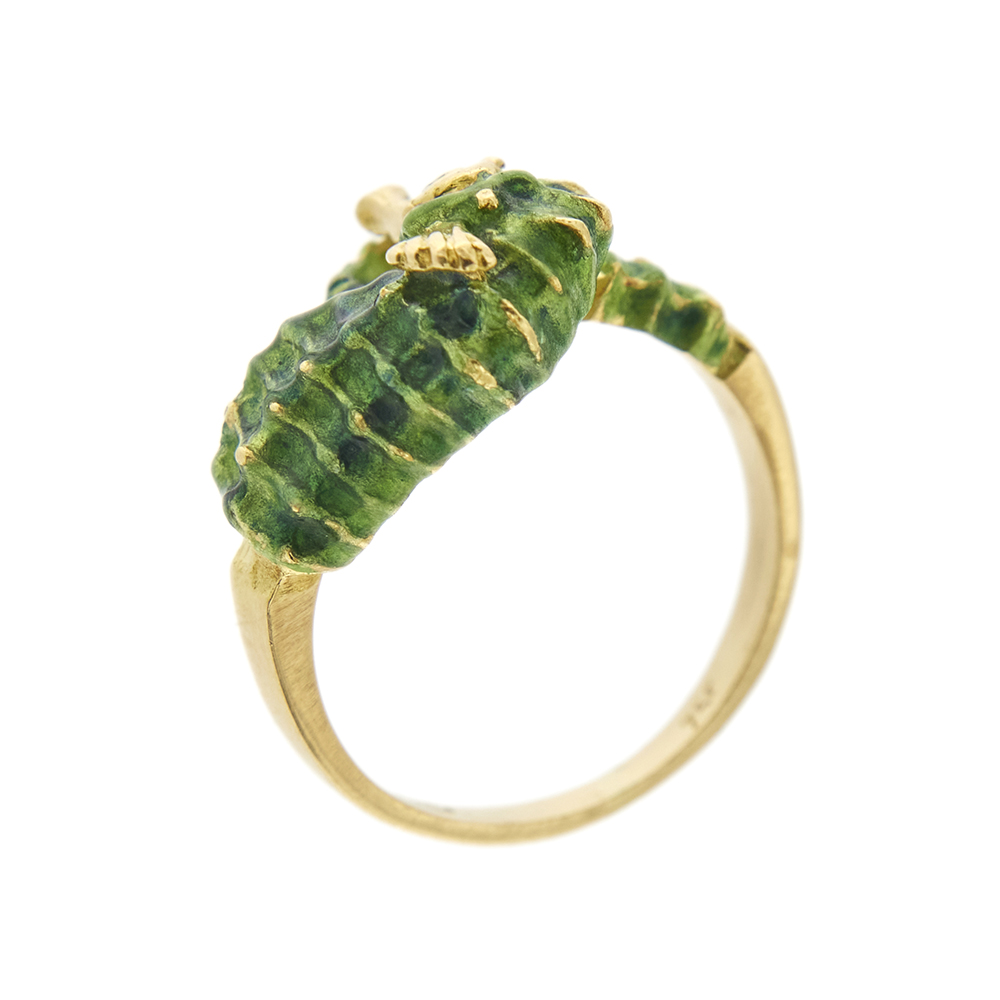 32428-anello-oro-smalto-verde-cavalluccio-marino 7