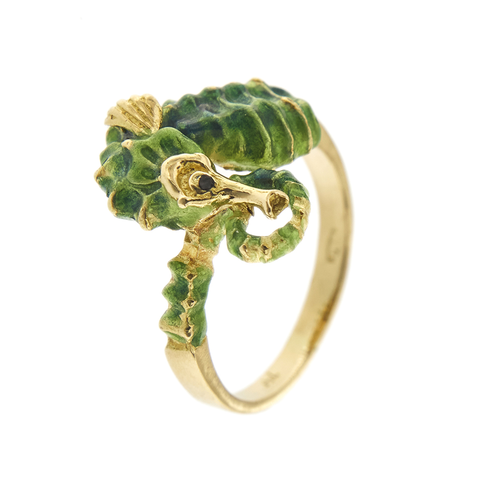 32428-anello-oro-smalto-verde-cavalluccio-marino 8