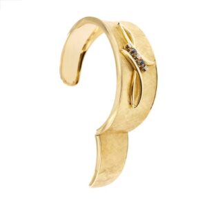 bracciale bangle in oro giallo con zaffiri e diamanti foto apertura