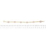 bracciale oro giallo maglia forzatina con quarzo rosa foto paragone righello per misura gioiello lunghezza in cm