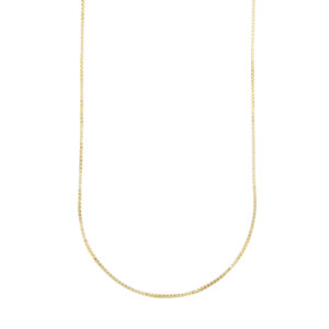 Collana maglia veneta in oro giallo 18 kt, chiusura con moschettone.