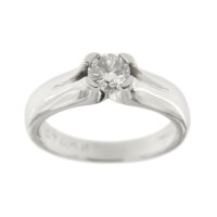 Anello solitario in platino con diamante taglio brillante da 0.49 ct - colore GH e purezza VS. brand: UNOAERRE