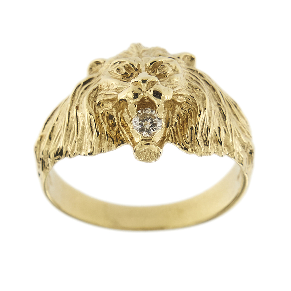 Lion head diamond ring