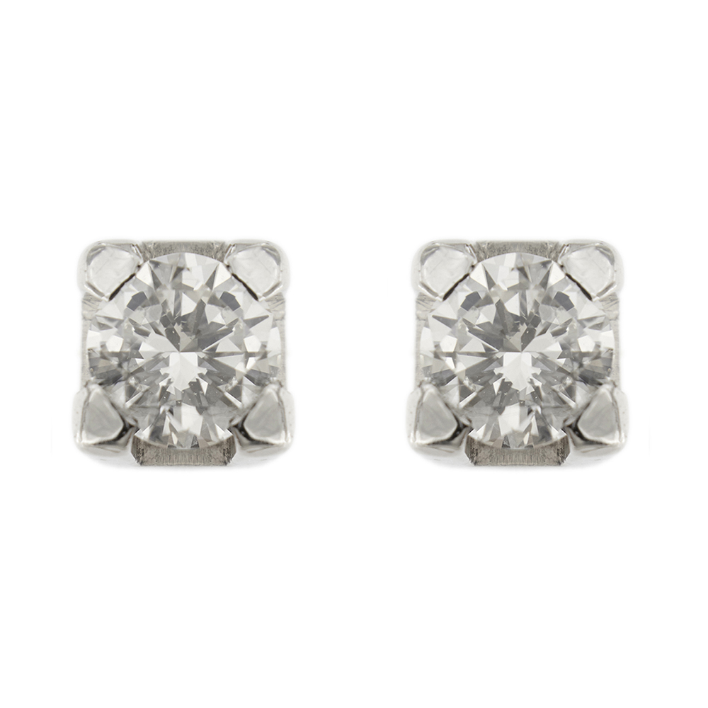 Point light earrings with 0.70 ct diamonds