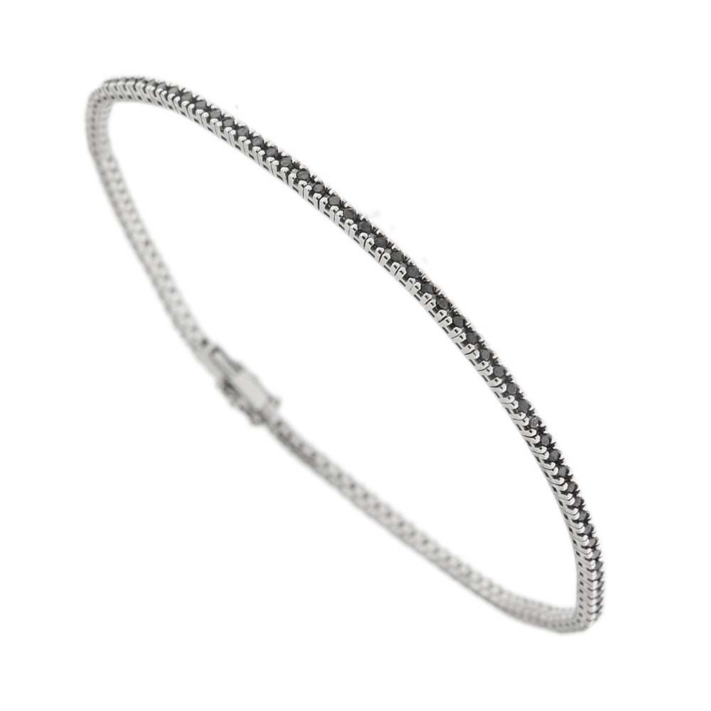 Tennis bracelet with 0.80 ct black diamonds