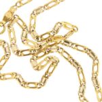 collana oro giallo maglia occhio di tigre alternata