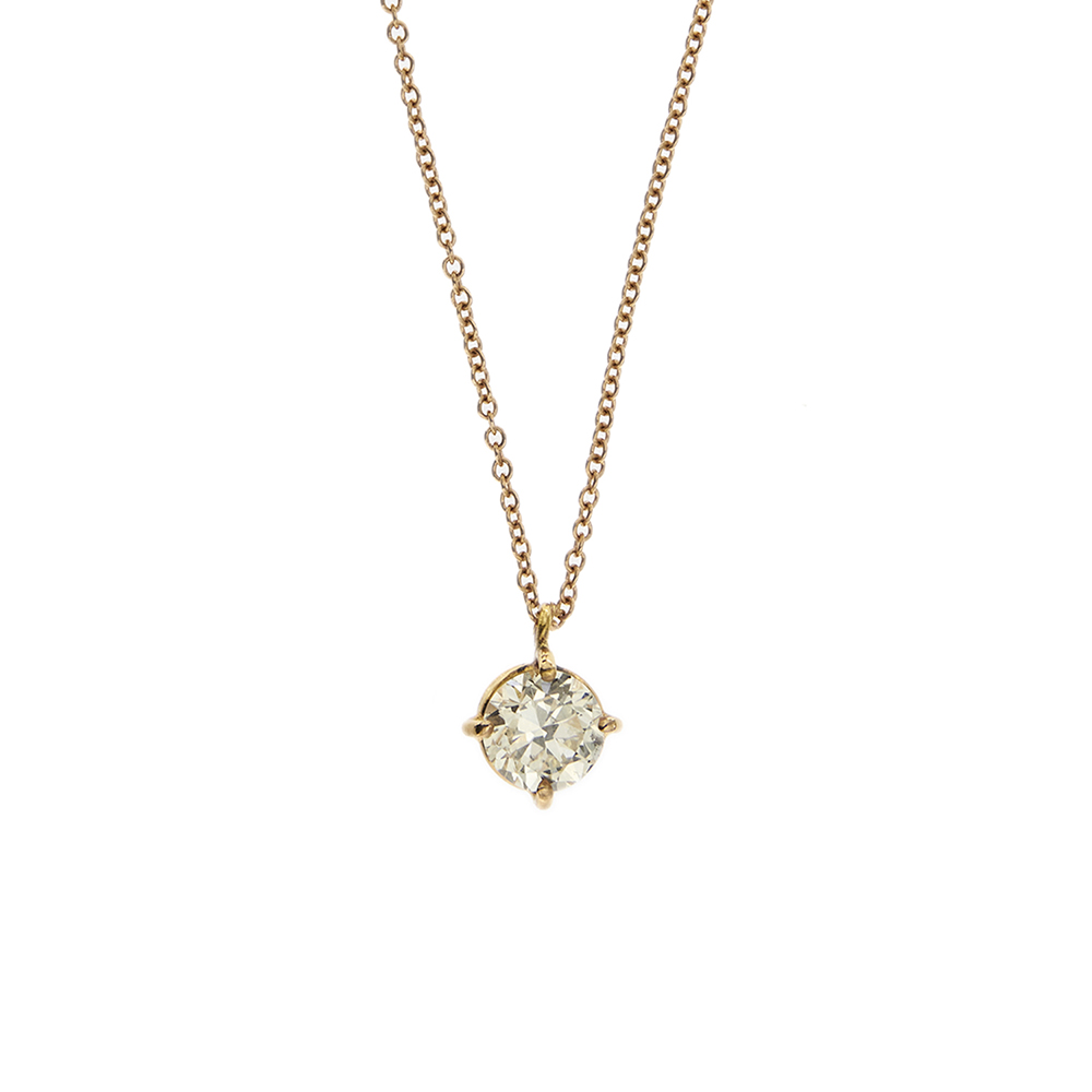 Point light necklace with 0.73 ct diamond