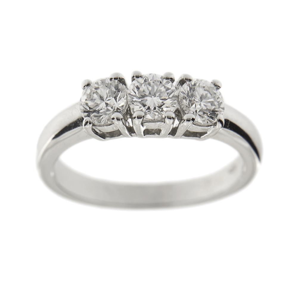 Trilogy ring with 1.12 ct diamonds
