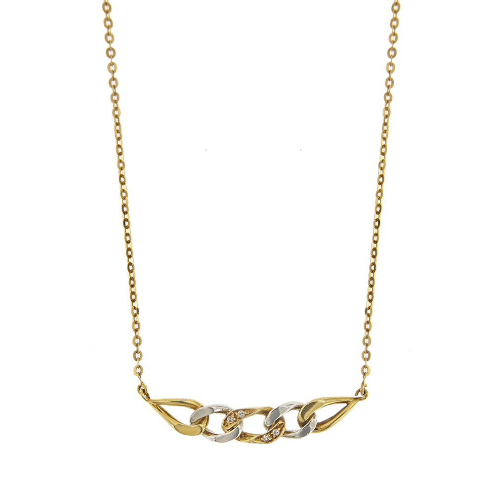 2 gold necklace with diamonds