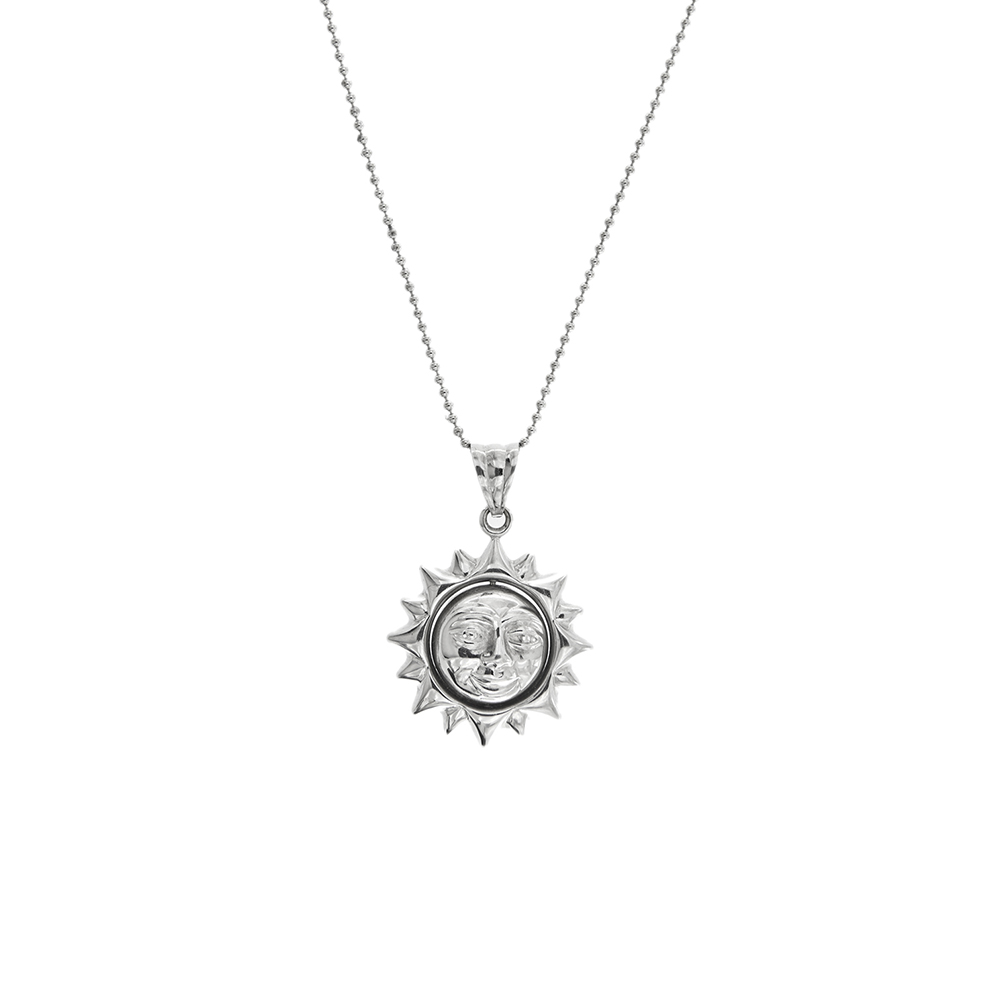 Sun and moon pendant necklace