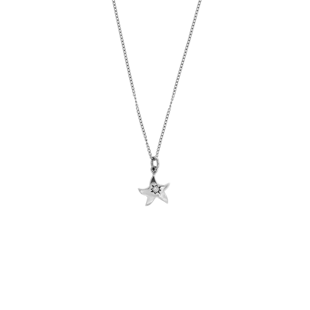 Diamond and star necklace