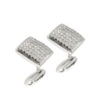 gemelli in oro bianco uomo con diamanti St George