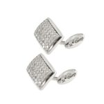 gemelli in oro bianco uomo con diamanti St George 2