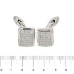 gemelli in oro bianco con diamanti foto paragone righello per misura gioiello in cm
