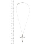 Collana oro bianco con ciondolo croce con diamanti foto paragone righello per lunghezza gioiello in cm
