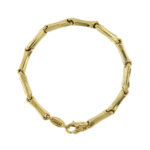 Bracciale unisex maglia a segmenti in oro giallo 18kt; collezione Bamboo di Chimento.