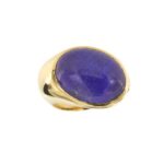 frontale di anello oro giallo lapislazzuli