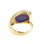 visione interna e retro di anello oro giallo a fascia con lapis