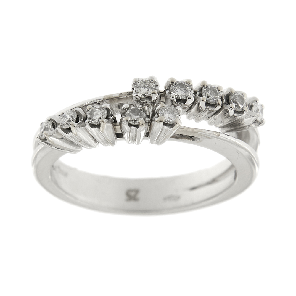 Diamond double riviere ring