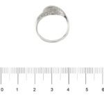 anello a fascia in oro bianco con diamanti Yukiko foto paragone righello per misura gioiello in cm
