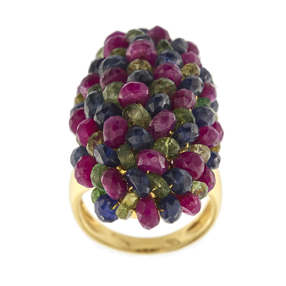 Rubies, sapphires and emeralds ring