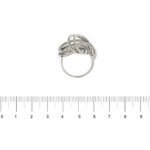 anello oro bianco intrecciato foto paragone righello per misura gioiello in cm