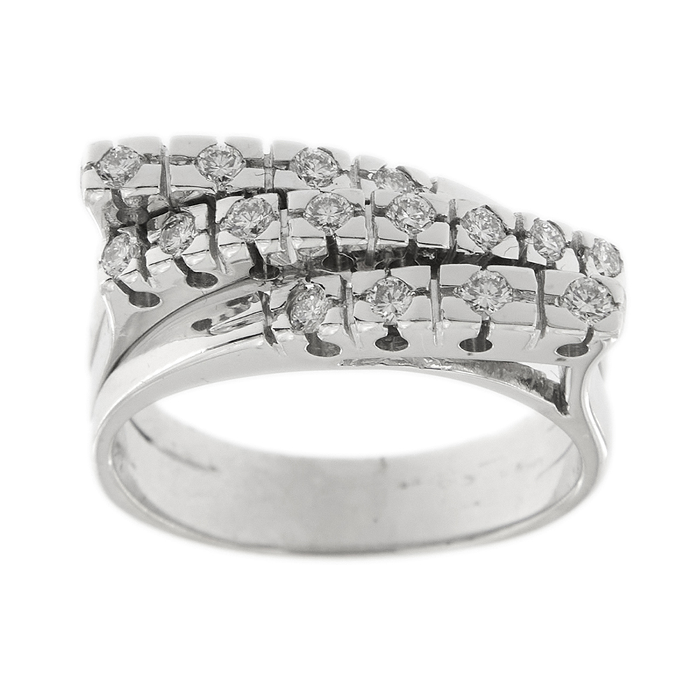 Triple riviere ring with 0.48 ct diamonds