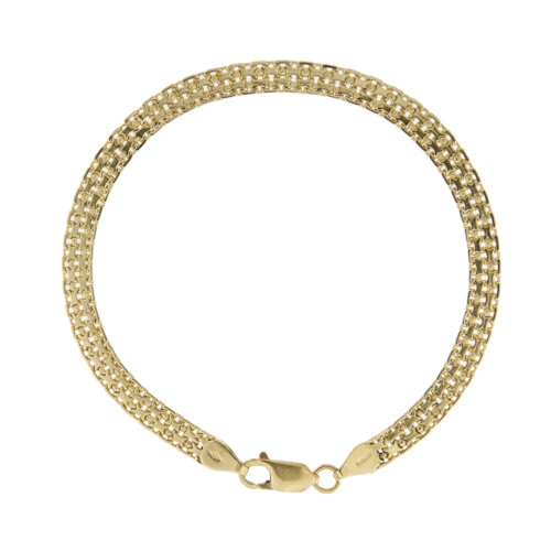 Bracciale unisex maglia originale in oro giallo 18kt con chiusura a moschettone.