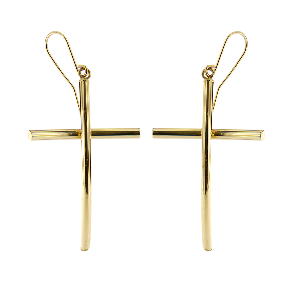 Cross pendant earrings