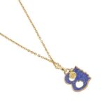 retro di ciondolo lettera B Gabriella Rivalta in oro giallo su collana