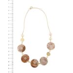 collana oro giallo con bottoni e perle foto paragone righello per misura gioiello lunghezza in cm
