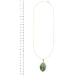 Collana Con Ciondolo In Giada Verde E Cristallo – Placcata Oro 18K – Dream Shop – 18 Pollici