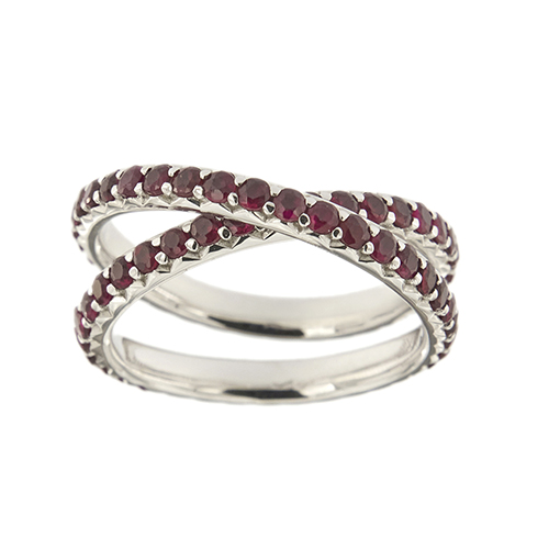 Double eternelle ring with rubies