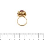 anello oro giallo con rubini foto paragone righello per misura gioiello in cm