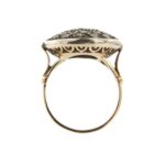 spessore di anello vintage tondo in oro con pave di diamanti