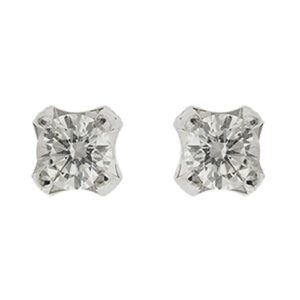 Orecchini punto luce a griffe in oro bianco 18kt con 2 diamanti taglio brillante da 0.23 ct cad. totale 0.46 ct, colore GH - purezza VS; chiusura a perno e farfallina.