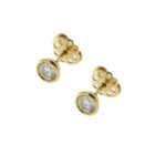 orecchini oro giallo cipollina punto luce con diamante