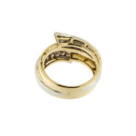visione retro / interno di anello oro giallo con diamanti