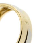 zoom dettaglio oro di anello con diamanti a fascia