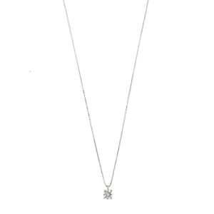 collana punto luce maglia veneta in oro bianco con diamante, brand: Damiani