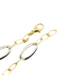 dettaglio chiusura zoom di bracciale due ori maglia cheval