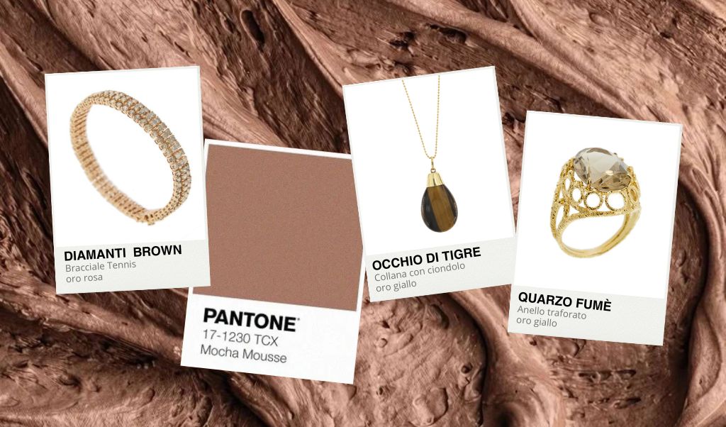 Foto per blog: colore Pantone anno 2025 - Gioielli Mocha Mousse