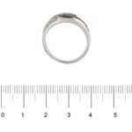 anello doppia riviere in oro bianco con diamanti e rubini foto paragone righello per misura gioiello in cm